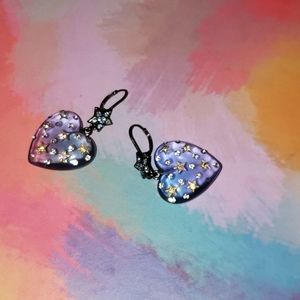 Betsey Johnson Blue Heart Earrings